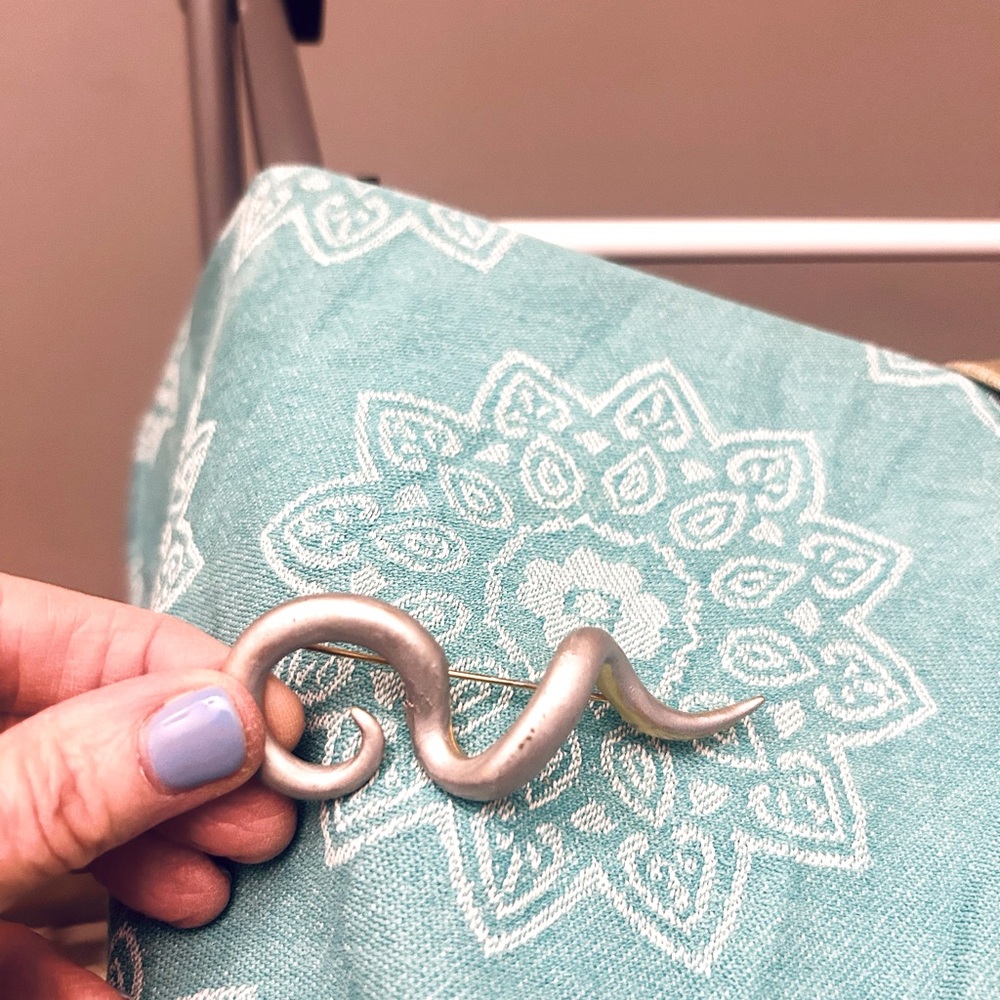 Silver Snake Brooch
